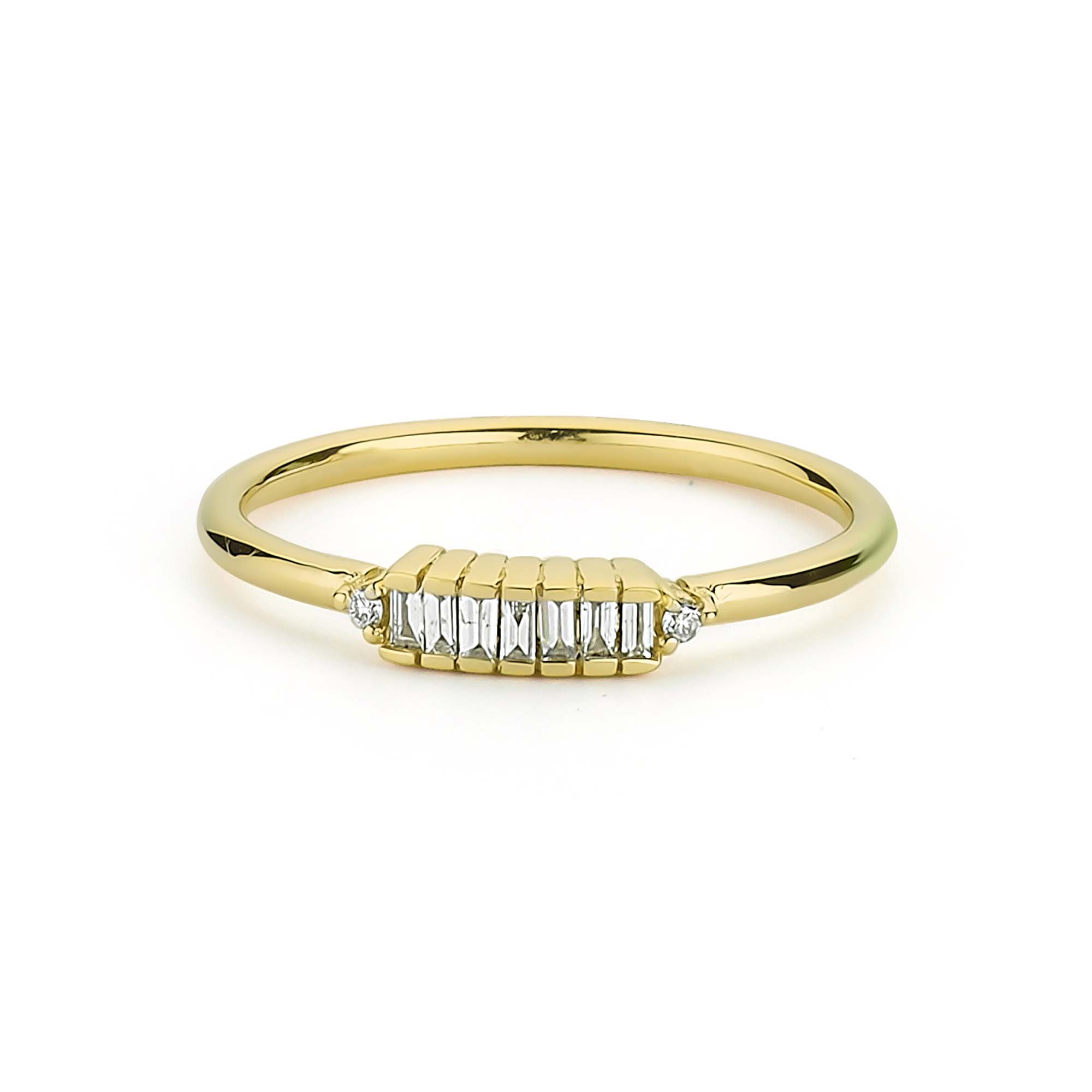 Small Baguette Diamond Ring in 14k