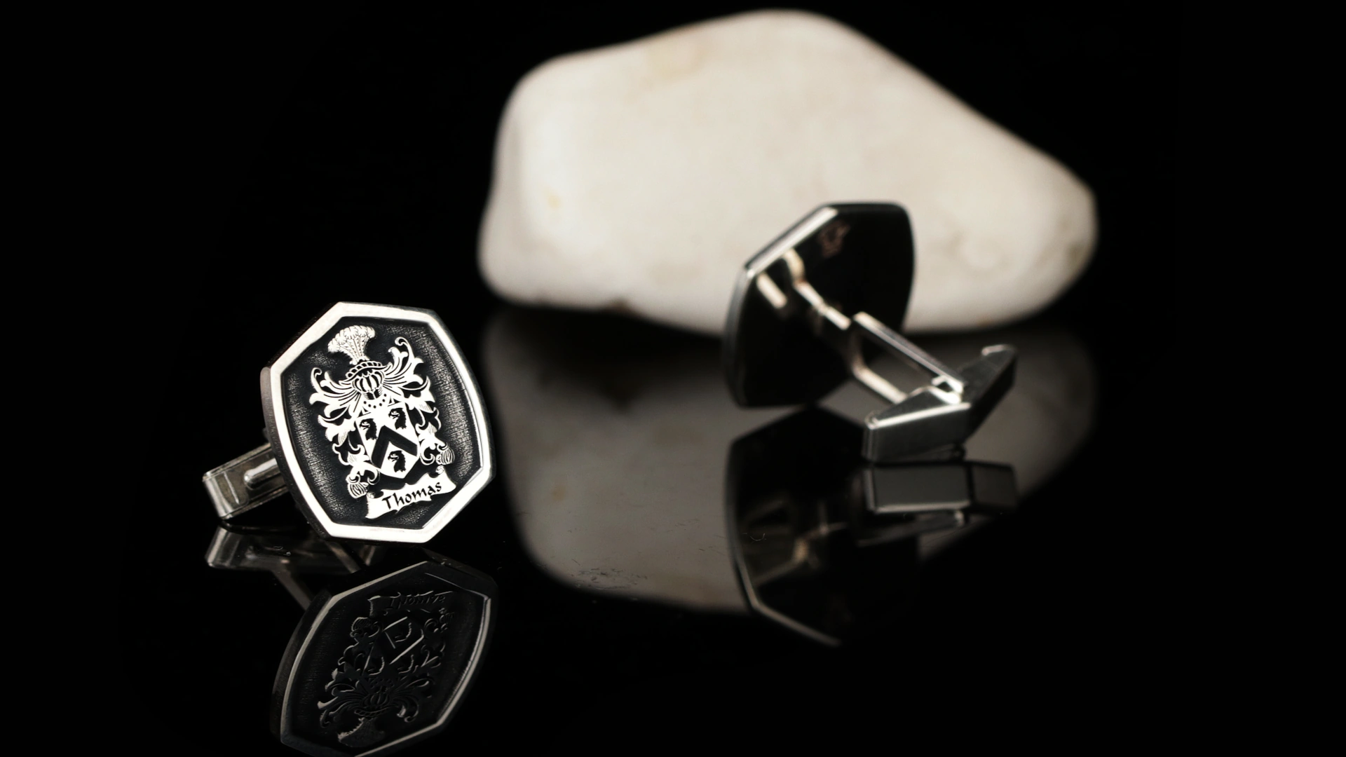Sterling Silver Family Crest Cufflinks – Personalized