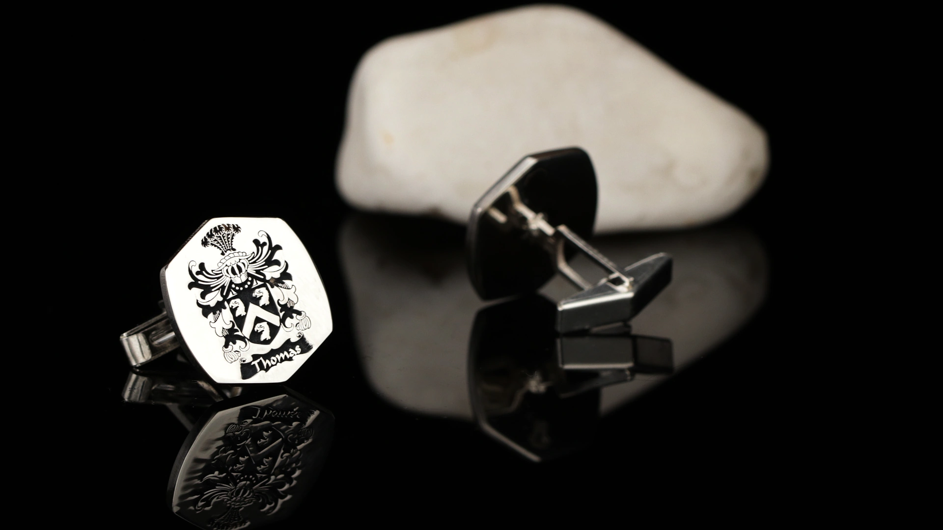 Sterling Silver Family Crest Cufflinks – Personalized