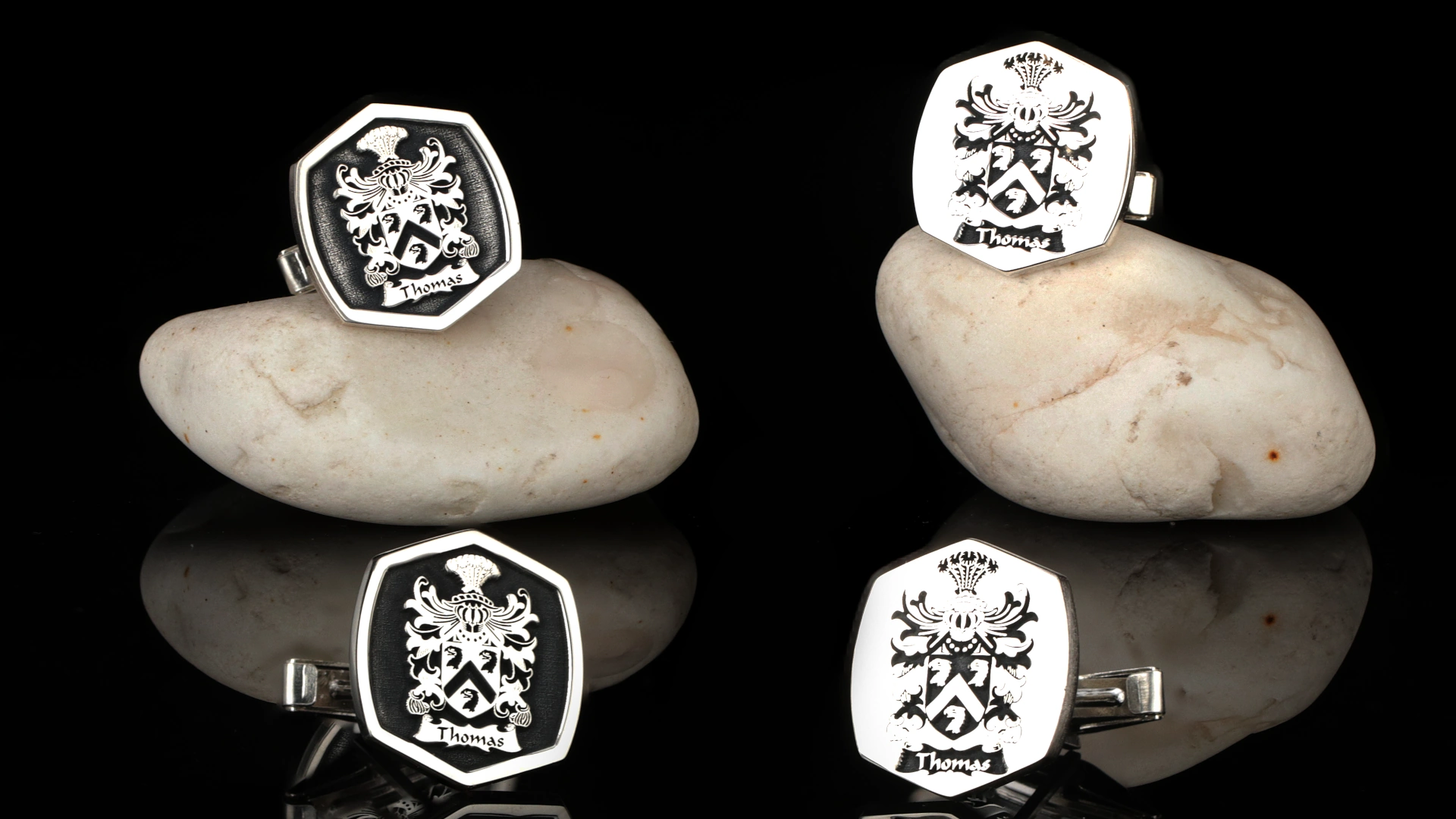 Sterling Silver Family Crest Cufflinks – Personalized