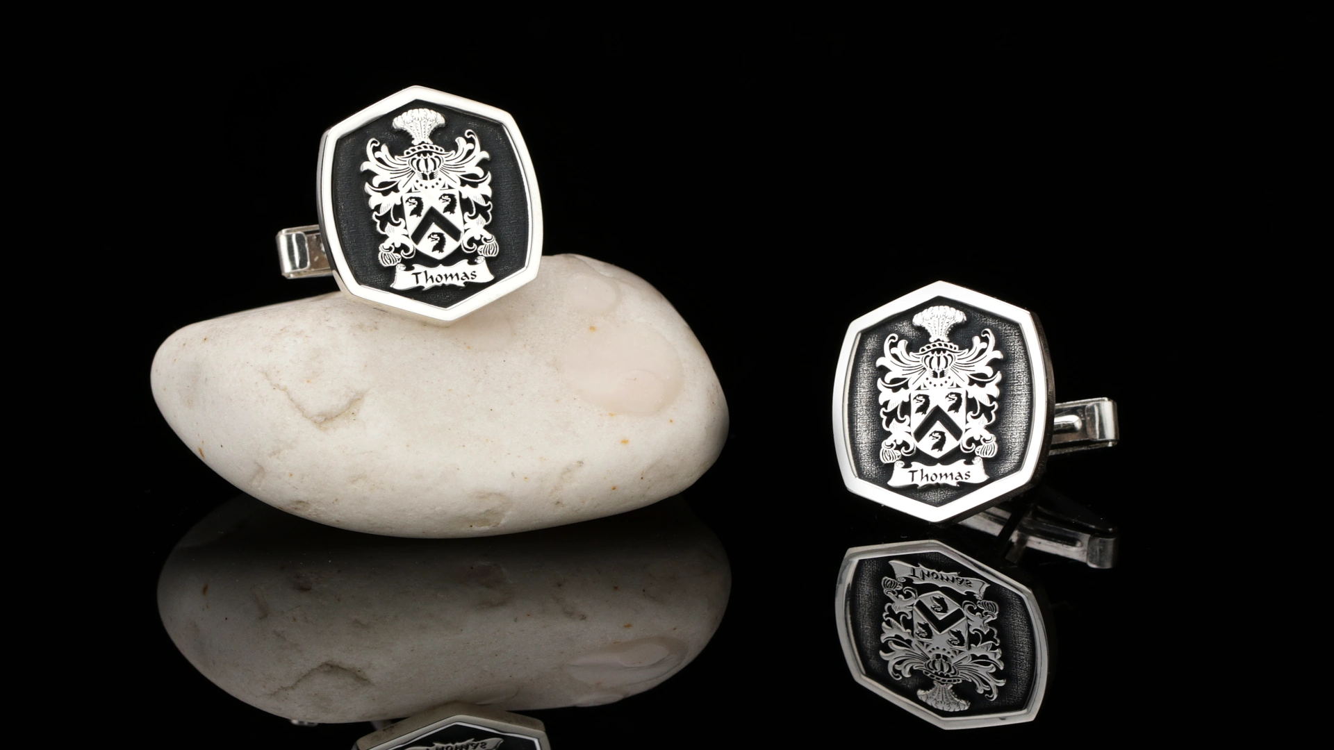 Sterling Silver Family Crest Cufflinks – Personalized