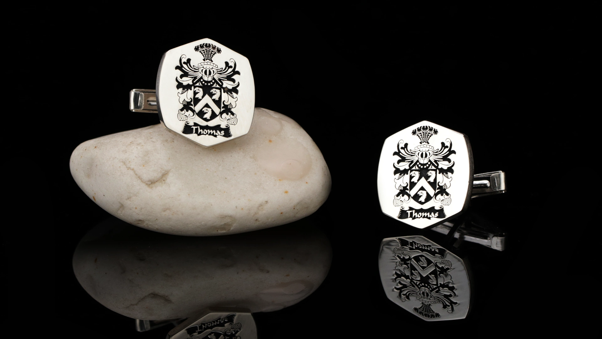 Sterling Silver Family Crest Cufflinks – Personalized