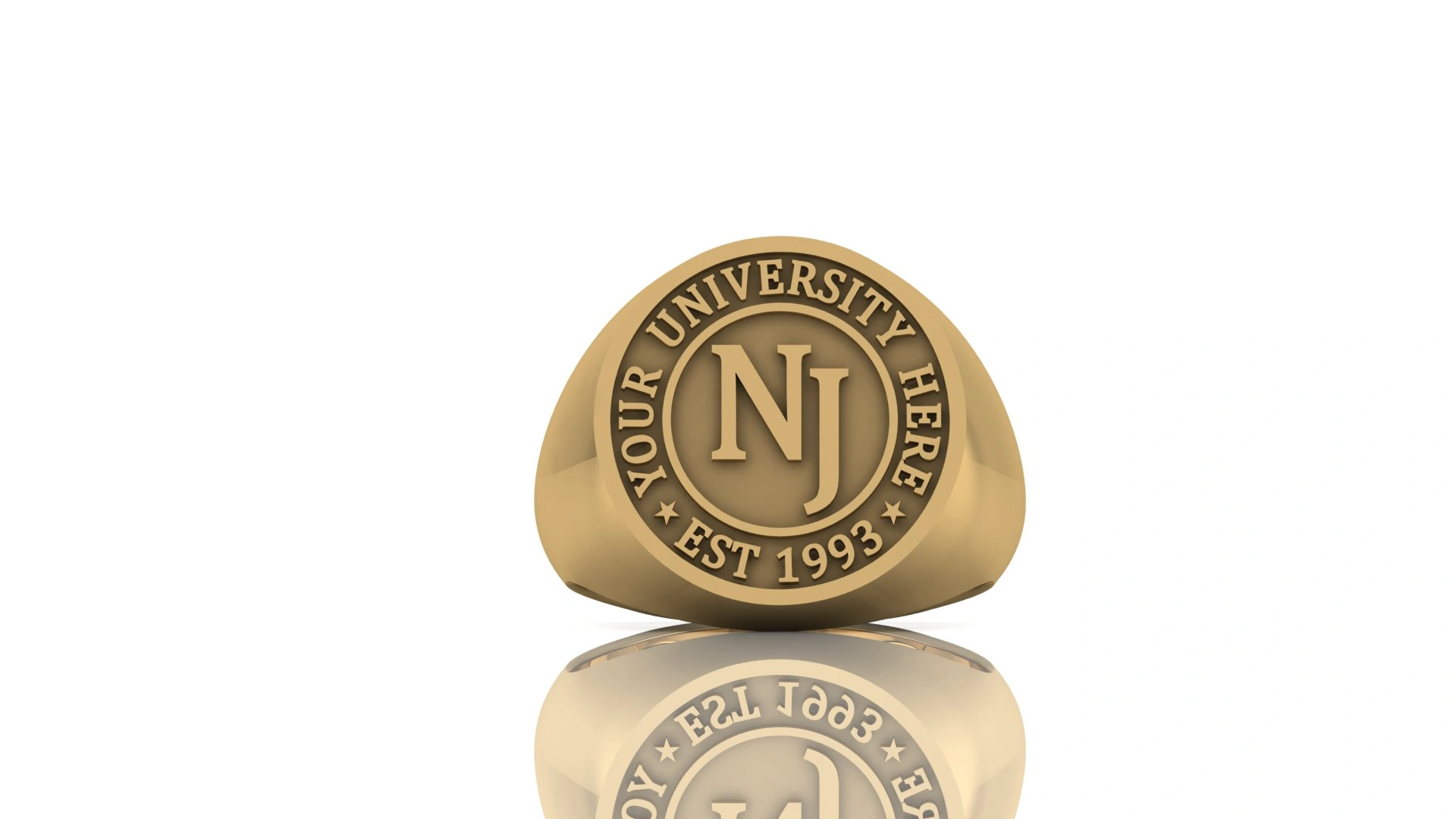 University Ring Sterling Silver - Solid Gold , Custom Made Ring