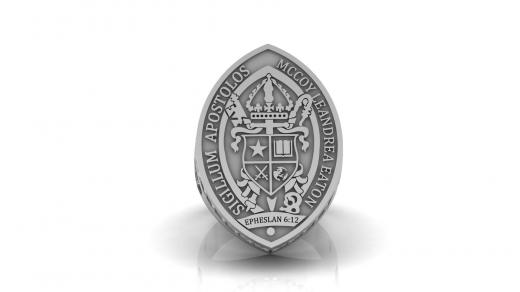 Bishop Ring – Traditional Clergy Signet in Sterling Silver or Gold