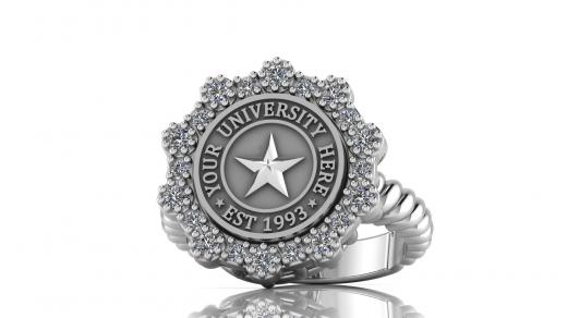 Custom University Class Ring • Personalized College Graduation Ring • Gold 