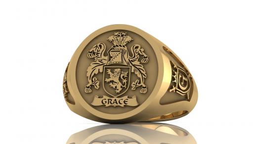 Custom University Class Ring • Personalized College Graduation Ring • Gold 