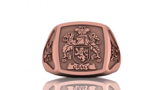 Custom University Class Ring • Personalized College Graduation Ring • Gold 