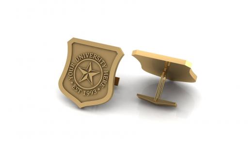 Luxury Custom College Cufflinks in Fine Gold & Silver