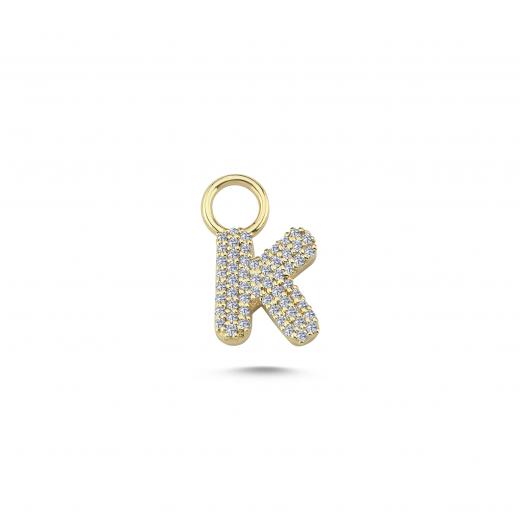 Pave Diamond Helium Letter Charm