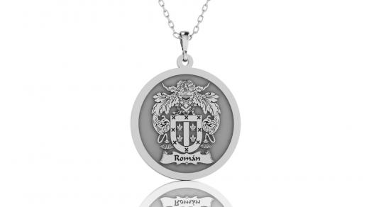 Round Family Crest Necklace – Custom Gold or Silver Pendant | Personalized 
